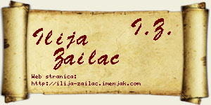 Ilija Zailac vizit kartica